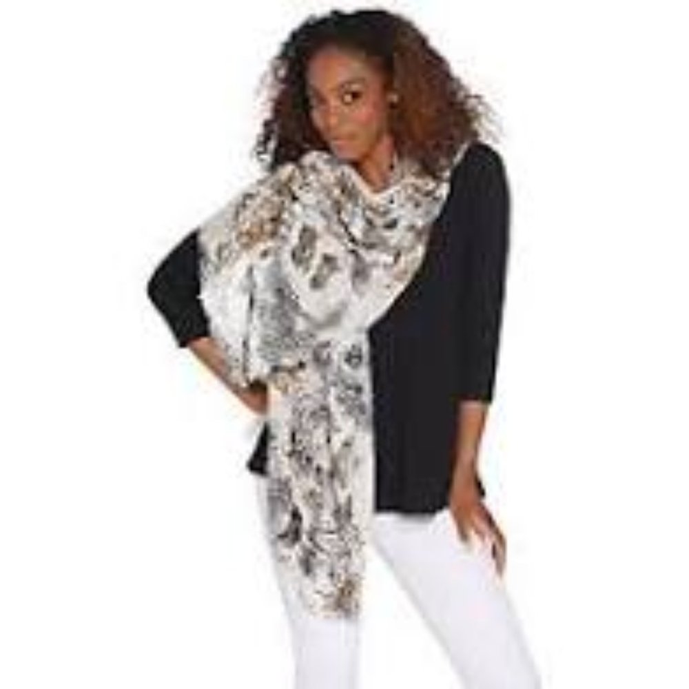Attitudes By Renee Animal Print Scarf NEW